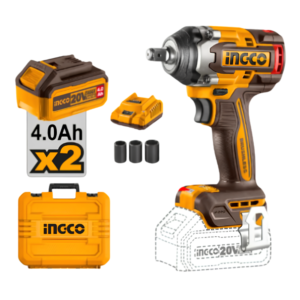 INGCO Lİ-İON AKÜLÜ SOMUN SIKMA 1/2'' 20V 2.0AH + Lİ-İON AKÜ VE ŞARJ CİHAZI